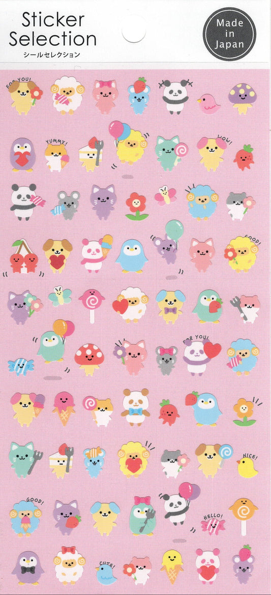 Sticker kawaii giapponesi Stikkoo Tiny Animals con animaletti colorati e simpatici, adesivi originali made in Japan